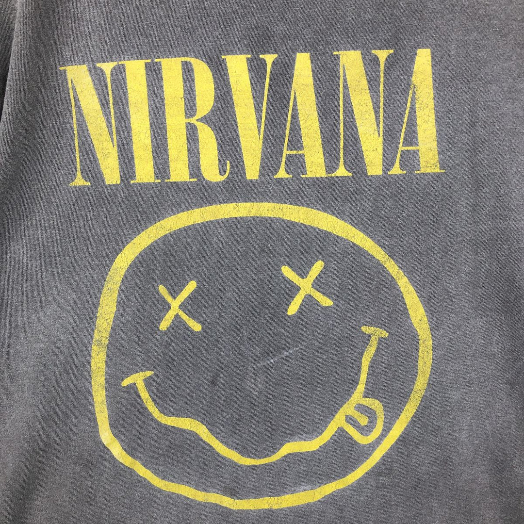 NIRVANA Nirvana Band T-shirt, Band T, Men's M size cotton gray type Vintage Second Hand
