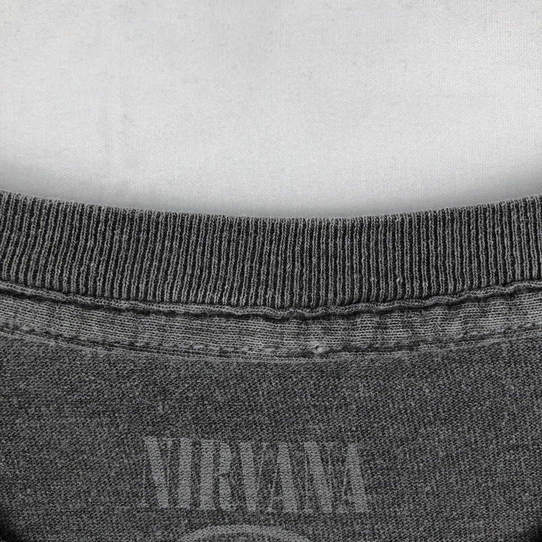 NIRVANA Nirvana Band T-shirt, Band T, Men's M size cotton gray type Vintage Second Hand