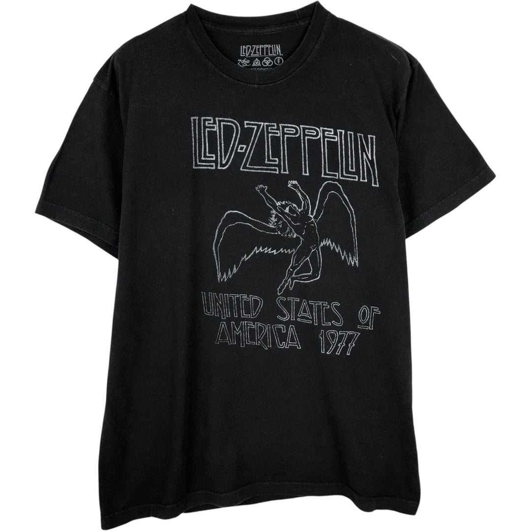 LED ZEPPELIN Led Zeppelin Band T-shirt Band T Men's L size cotton black type Vintage Second Hand