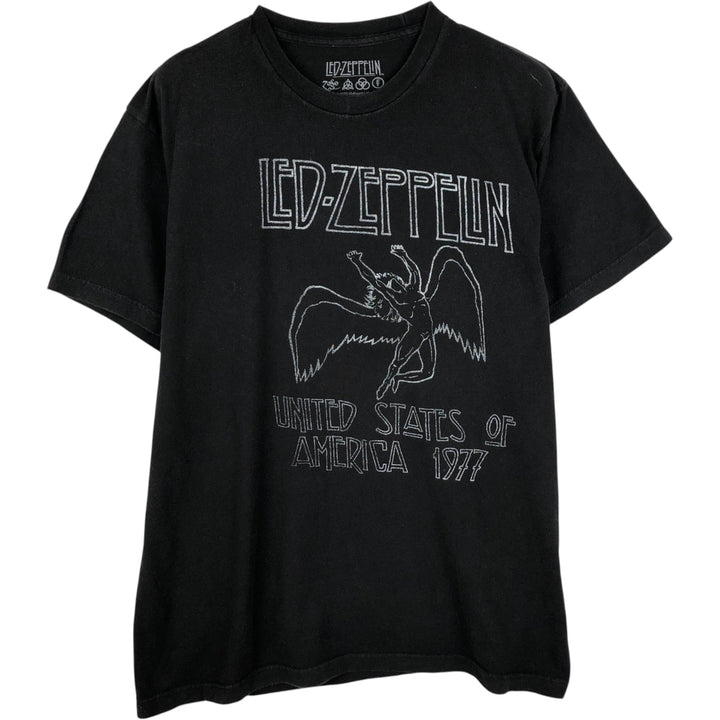 LED ZEPPELIN Led Zeppelin Band T-shirt Band T Men's L size cotton black type Vintage Second Hand
