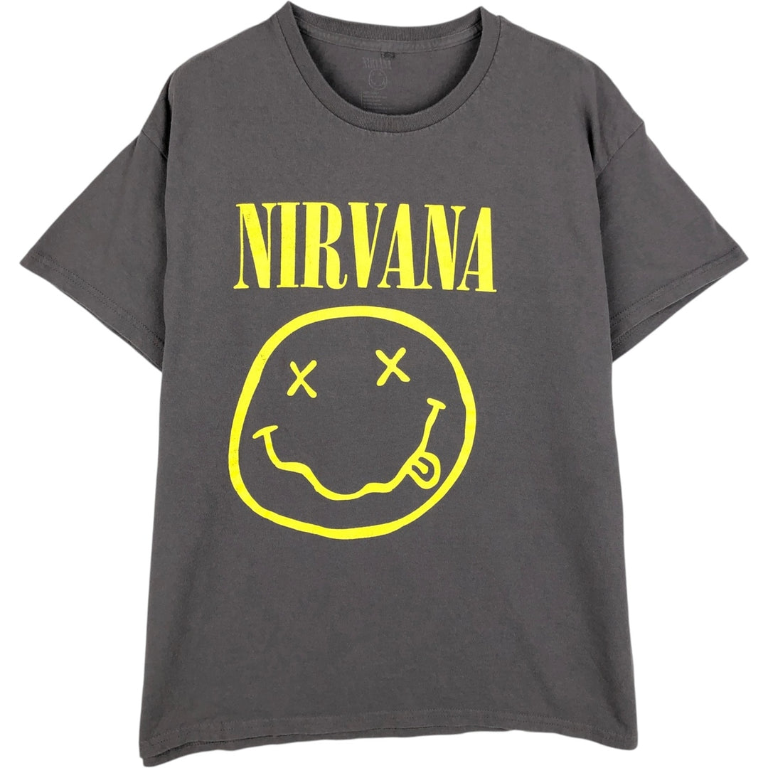 NIRVANA Nirvana Band T-shirt, Band T, Men's L size unclear gray type Vintage Second Hand