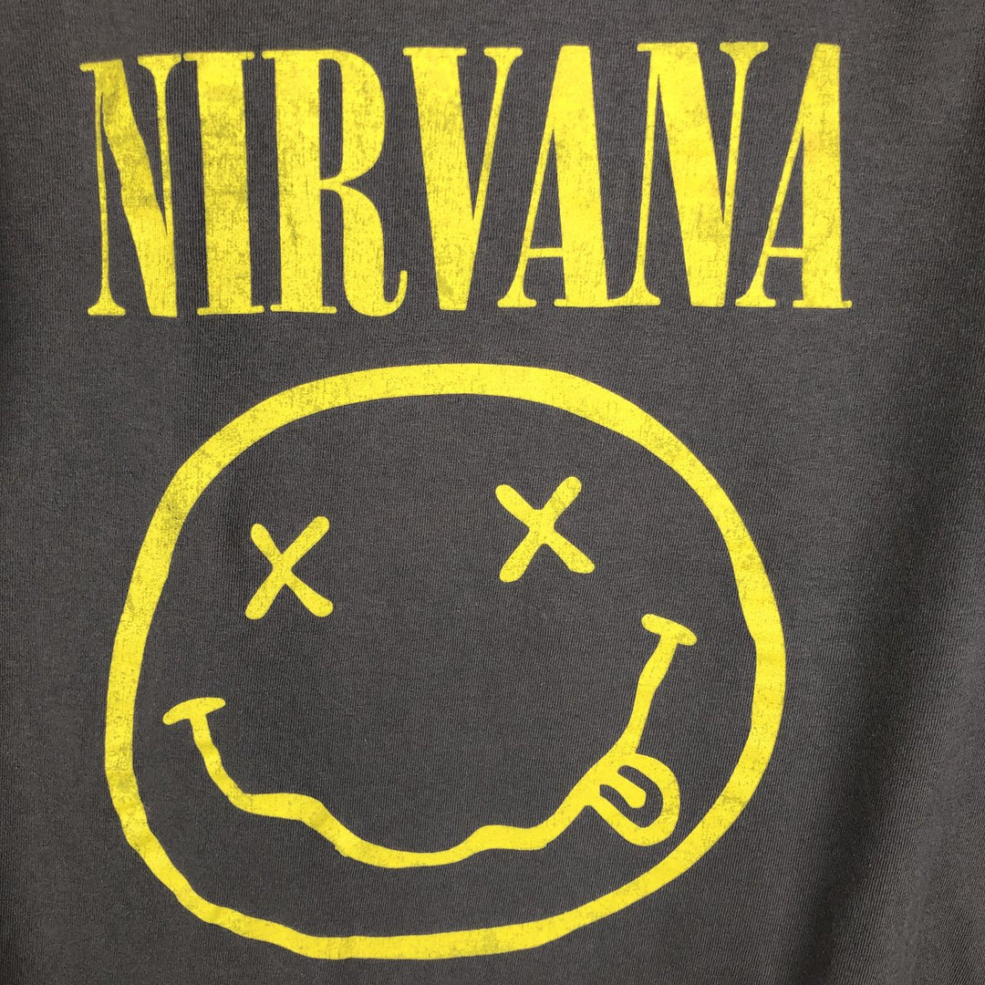 NIRVANA Nirvana Band T-shirt, Band T, Men's L size unclear gray type Vintage Second Hand