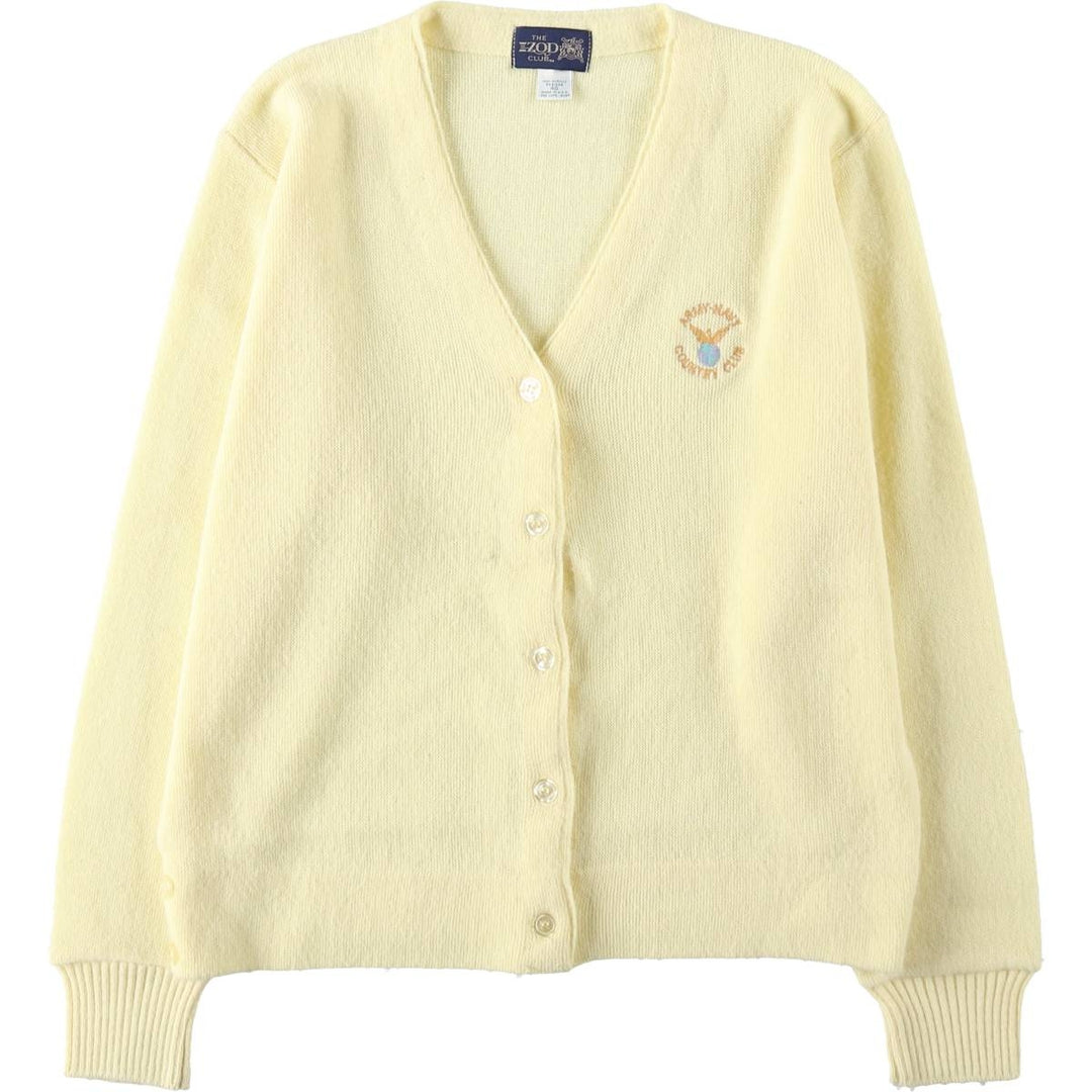 90'S IZOD IZOD CLUB Acrylic Knit Cardigan, Made in USA, Men's Size M (approx.), Vintage acrylic lemon yellow Vintage Second Hand