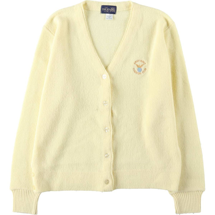 90'S IZOD IZOD CLUB Acrylic Knit Cardigan, Made in USA, Men's Size M (approx.), Vintage acrylic lemon yellow Vintage Second Hand