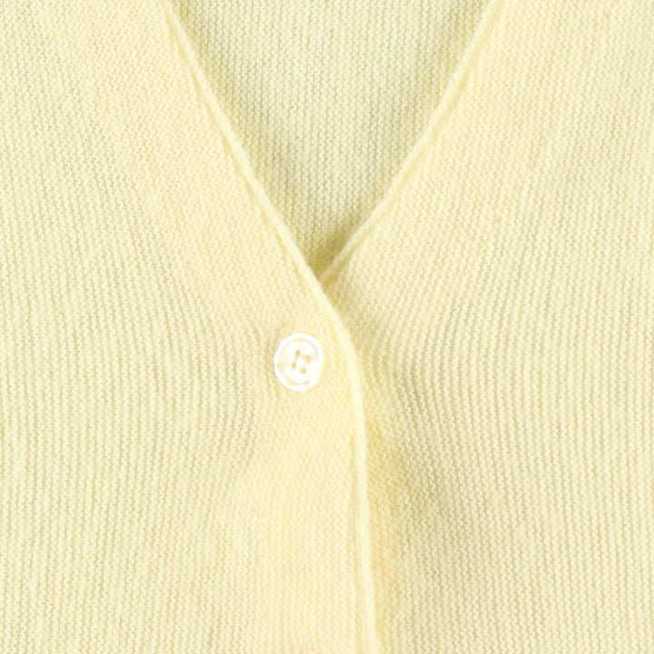 90'S IZOD IZOD CLUB Acrylic Knit Cardigan, Made in USA, Men's Size M (approx.), Vintage acrylic lemon yellow Vintage Second Hand