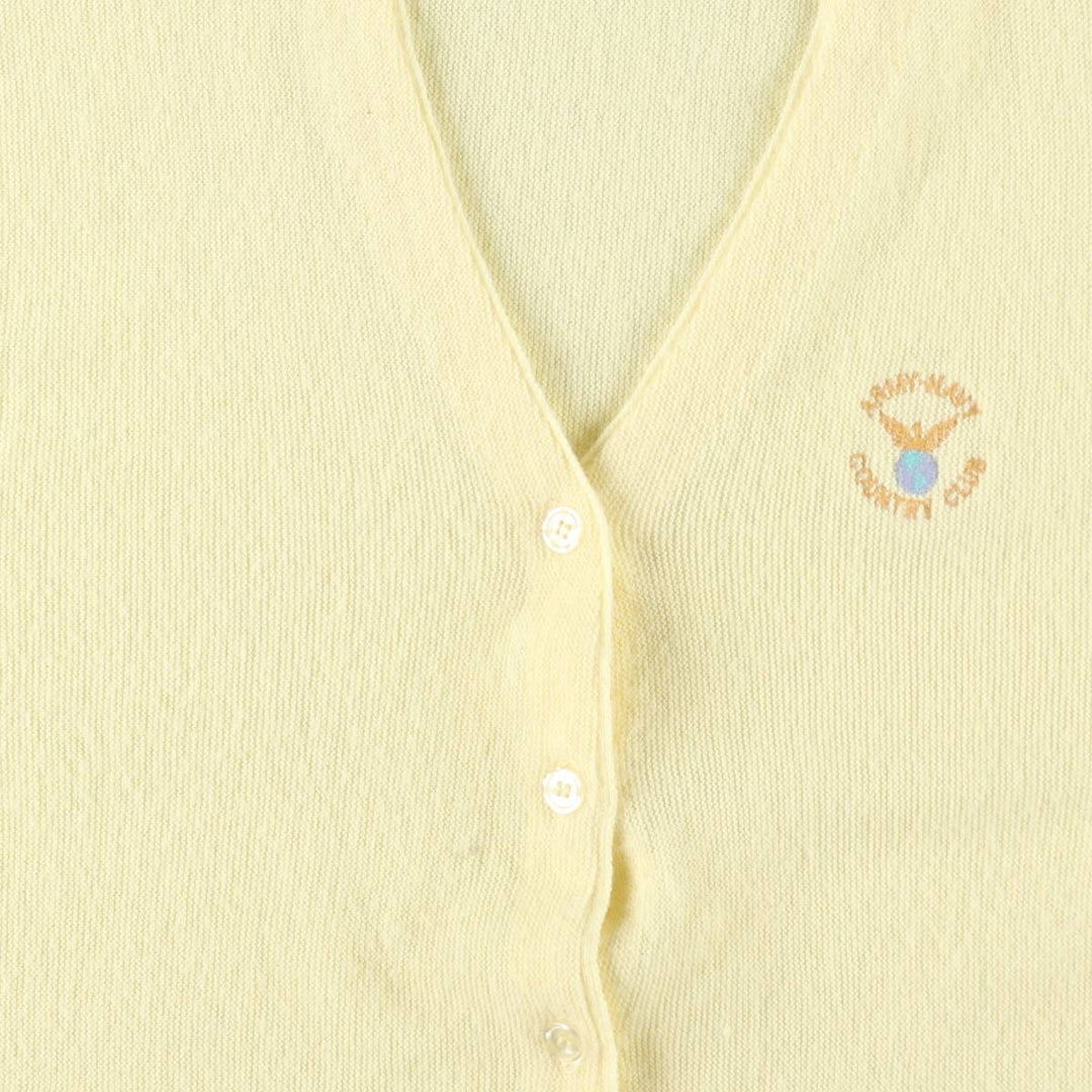 90'S IZOD IZOD CLUB Acrylic Knit Cardigan, Made in USA, Men's Size M (approx.), Vintage acrylic lemon yellow Vintage Second Hand