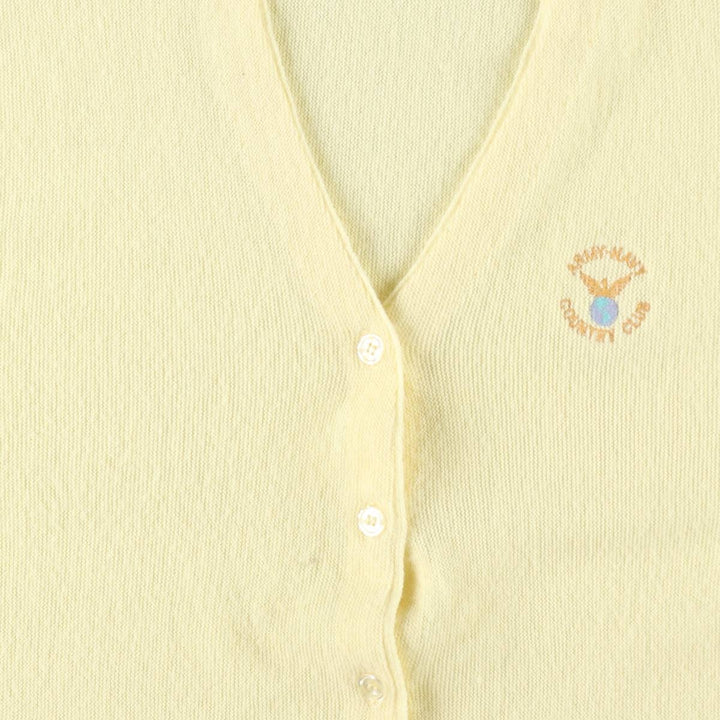 90'S IZOD IZOD CLUB Acrylic Knit Cardigan, Made in USA, Men's Size M (approx.), Vintage acrylic lemon yellow Vintage Second Hand