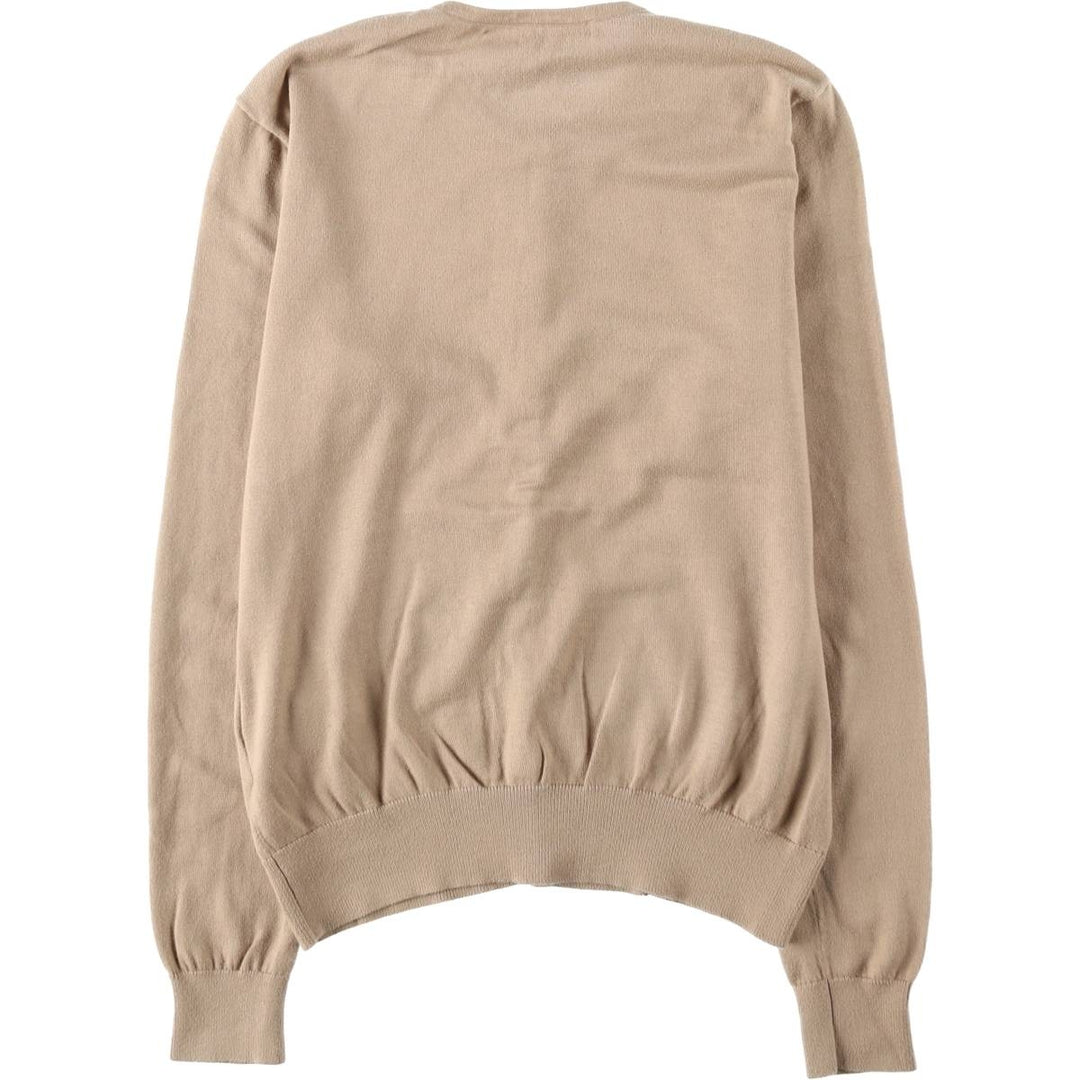 Ralph Lauren RALPH LAUREN SPORT Pima cotton knit cardigan, women's size L (approx.) Pima Cotton beige type brown Vintage Second Hand