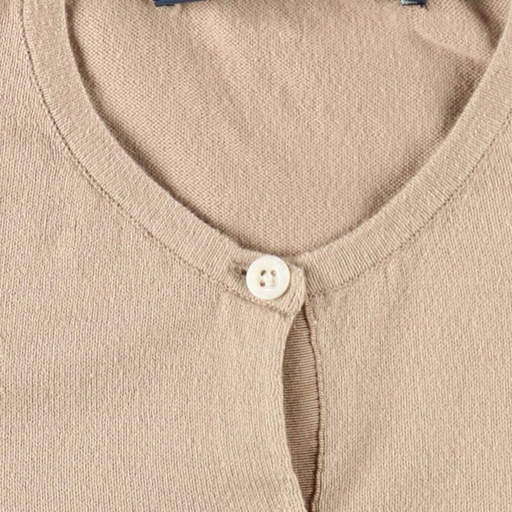 Ralph Lauren RALPH LAUREN SPORT Pima cotton knit cardigan, women's size L (approx.) Pima Cotton beige type brown Vintage Second Hand