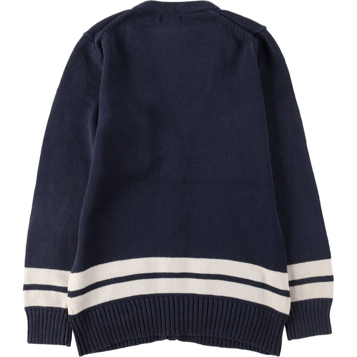 Ralph Lauren lettered knit cardigan, women's size L (approx.) cotton navy blue type Vintage Second Hand