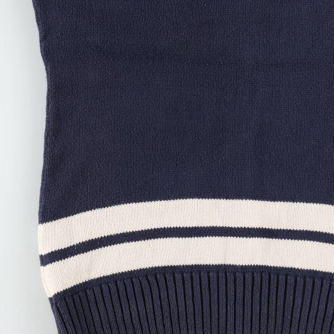 Ralph Lauren lettered knit cardigan, women's size L (approx.) cotton navy blue type Vintage Second Hand