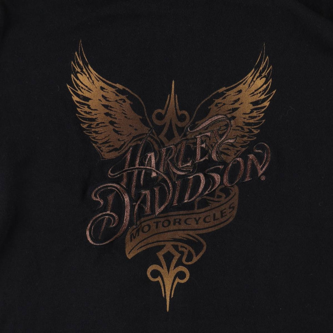 Harley-Davidson Full-Zip Hooded Motorcycle Cotton Knit Cardigan, Women's Size XL (approx.) cotton black type Vintage Second Hand