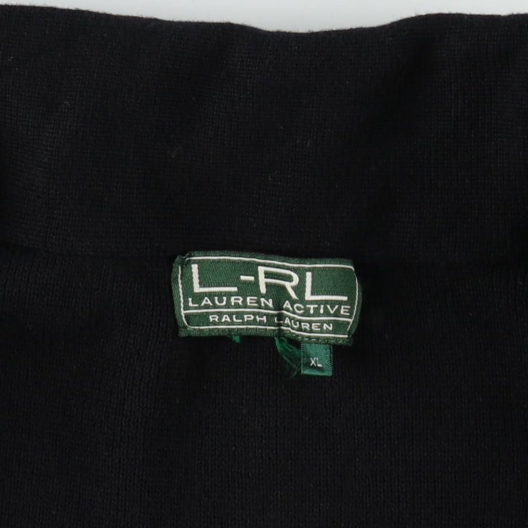 Ralph Lauren L-RL LAUREN ACTIVE Driver's Knit Sweater, Women's Size XL (approx.) unclear black type Vintage Second Hand