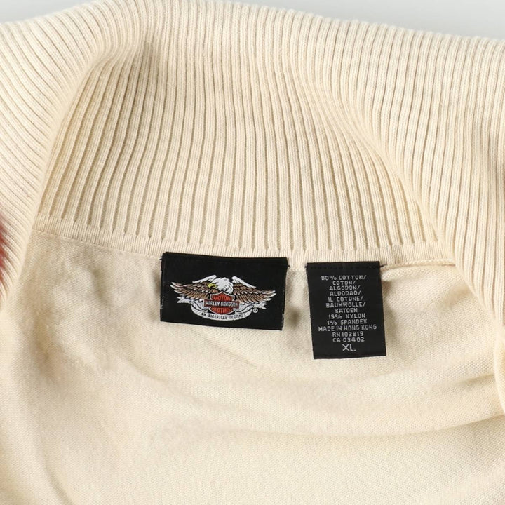 Harley-Davidson Driver's Knit Sweater, Women's Size XL (approx.) cotton ivory Vintage Second Hand
