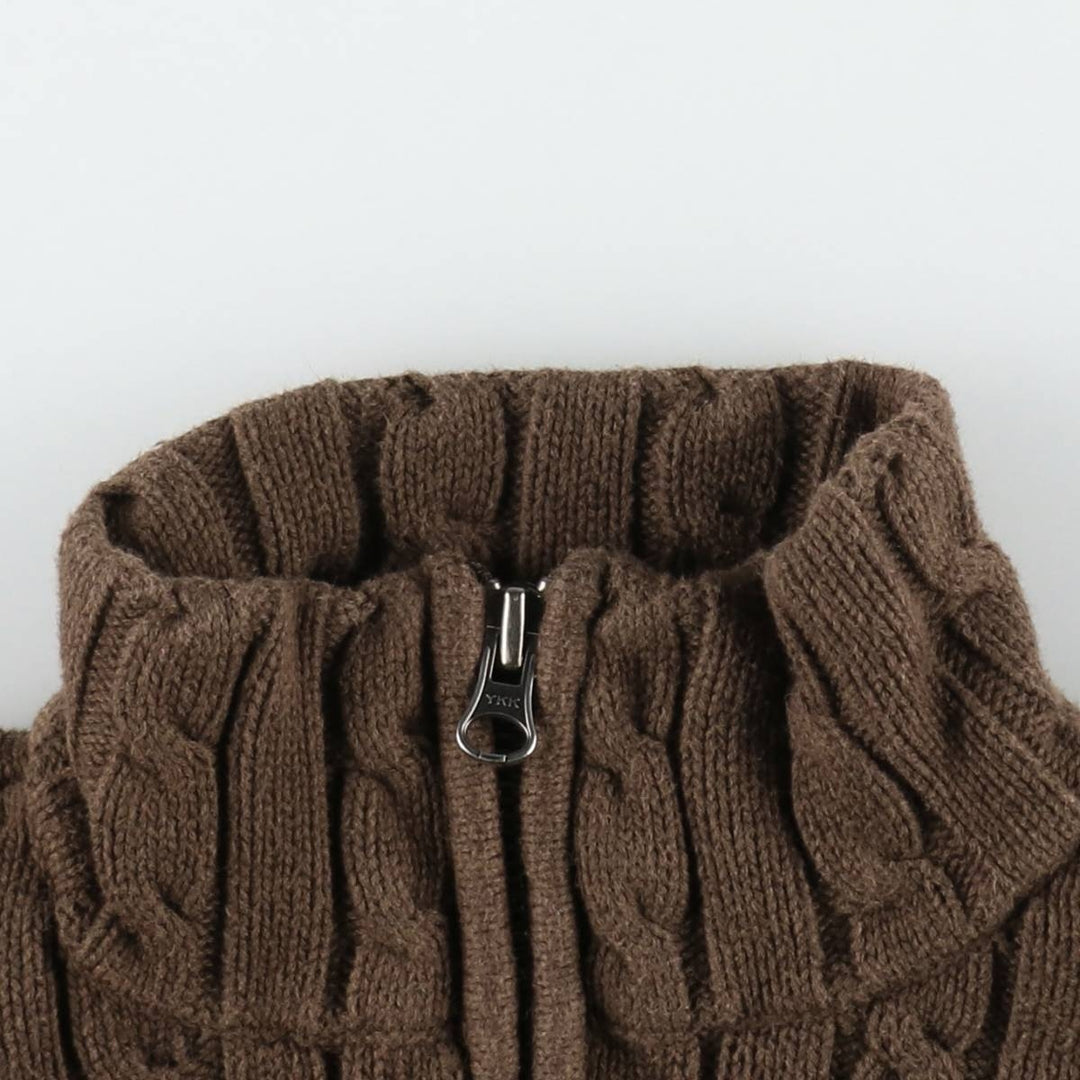 Ralph Lauren RALPH LAUREN SPORT Cable Knit Driver's Sweater, Women's Size XL (approx.) cotton brown type Vintage Second Hand
