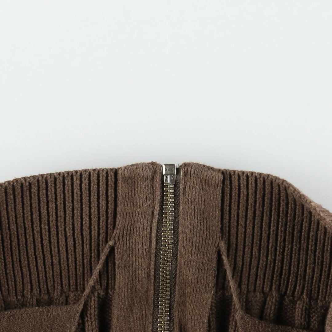 Ralph Lauren RALPH LAUREN SPORT Cable Knit Driver's Sweater, Women's Size XL (approx.) cotton brown type Vintage Second Hand