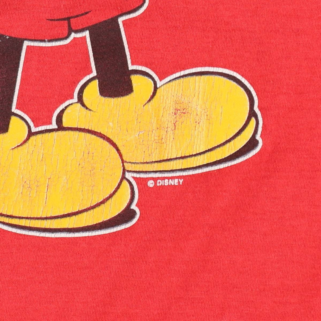 1980'S Disney Mickey Mouse T-shirt Dress, Made in USA, Women's Size XL (approx.), Vintage polyester red type Vintage Second Hand