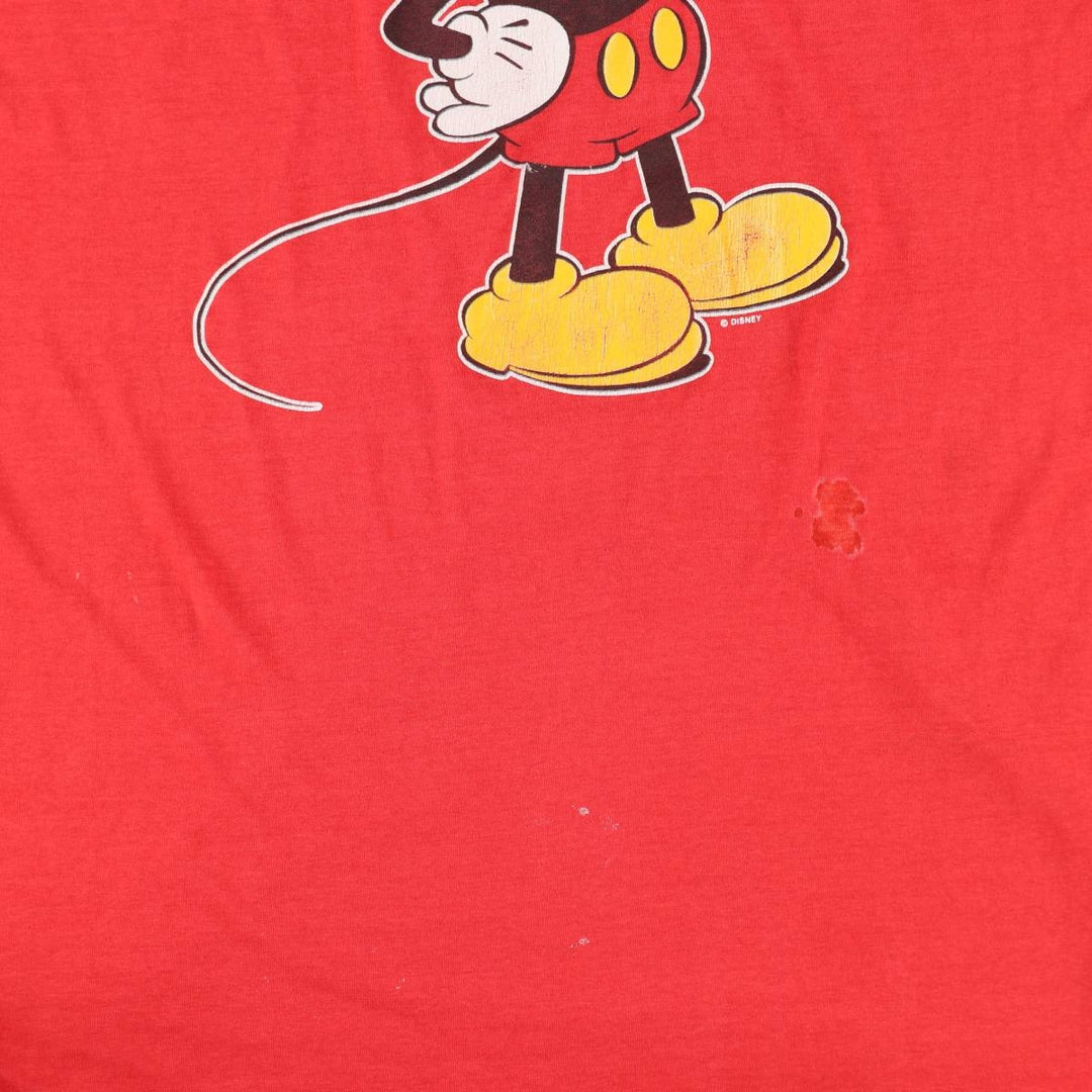 1980'S Disney Mickey Mouse T-shirt Dress, Made in USA, Women's Size XL (approx.), Vintage polyester red type Vintage Second Hand