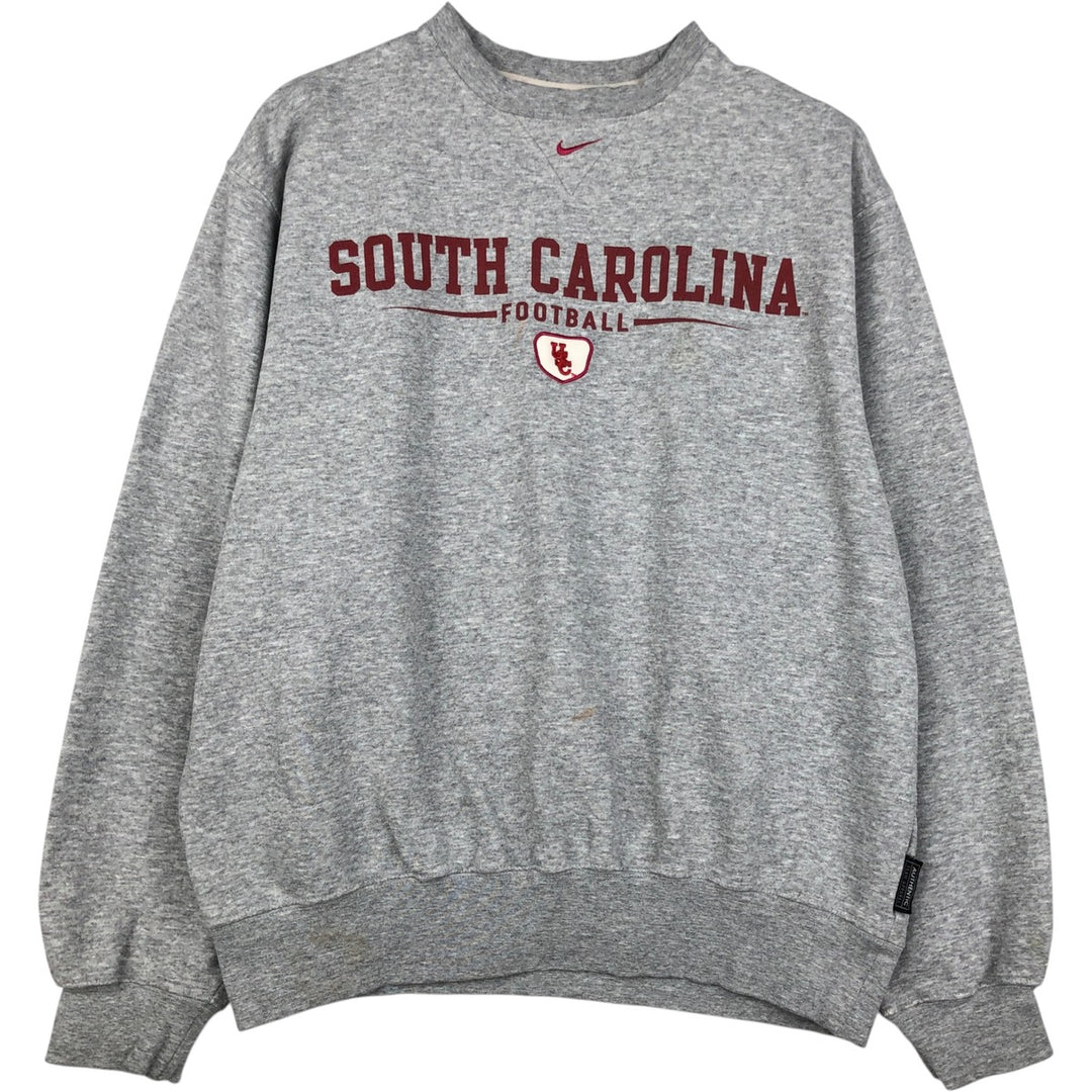 2000'S Nike Team Center Logo College Print Sweatshirt (Men's Size M) cotton gray type Vintage Second Hand