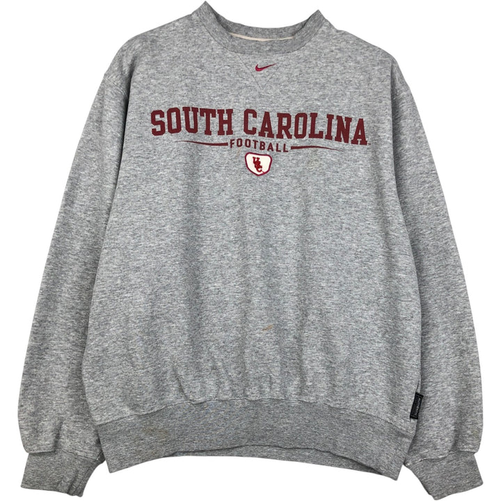 2000'S Nike Team Center Logo College Print Sweatshirt (Men's Size M) cotton gray type Vintage Second Hand