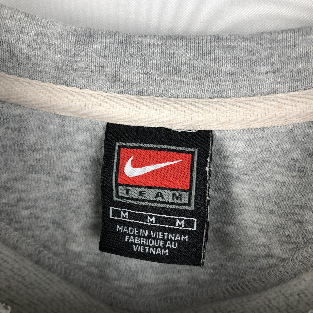 2000'S Nike Team Center Logo College Print Sweatshirt (Men's Size M) cotton gray type Vintage Second Hand