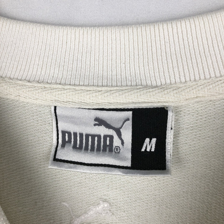 PUMA V-neck Two-tone Logo Sweatshirt (Men's Size M) cotton unbleached Vintage Second Hand