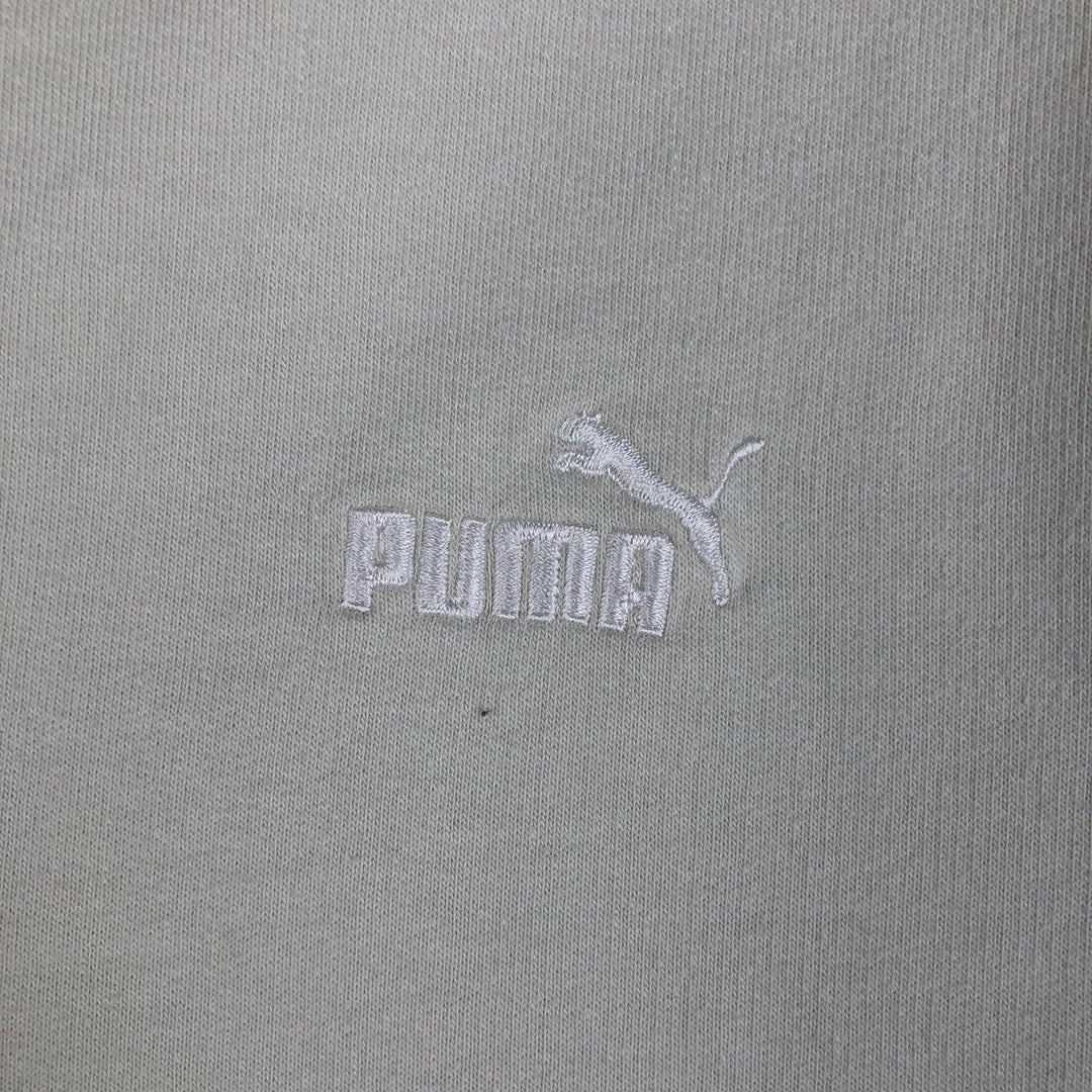 PUMA V-neck Two-tone Logo Sweatshirt (Men's Size M) cotton unbleached Vintage Second Hand