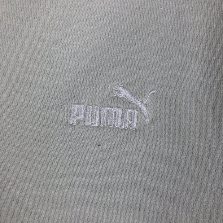 PUMA V-neck Two-tone Logo Sweatshirt (Men's Size M) cotton unbleached Vintage Second Hand