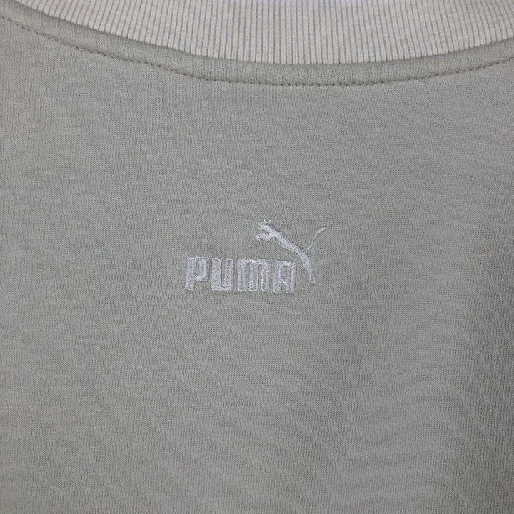 PUMA V-neck Two-tone Logo Sweatshirt (Men's Size M) cotton unbleached Vintage Second Hand