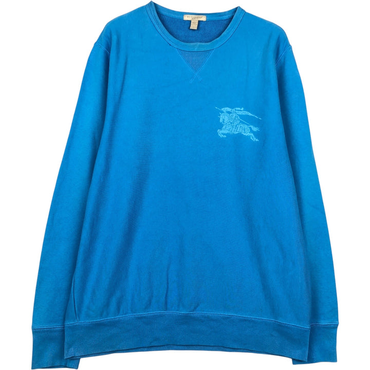 Burberry's BRIT Logo Sweatshirt (Men's Size L) cotton Blue type light blue Vintage Second Hand