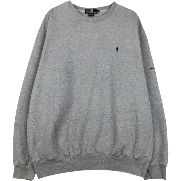 Ralph Lauren POLO by Ralph Lauren Advertising One-Point Logo Sweatshirt (Men's Size L) cotton gray type Vintage Second Hand