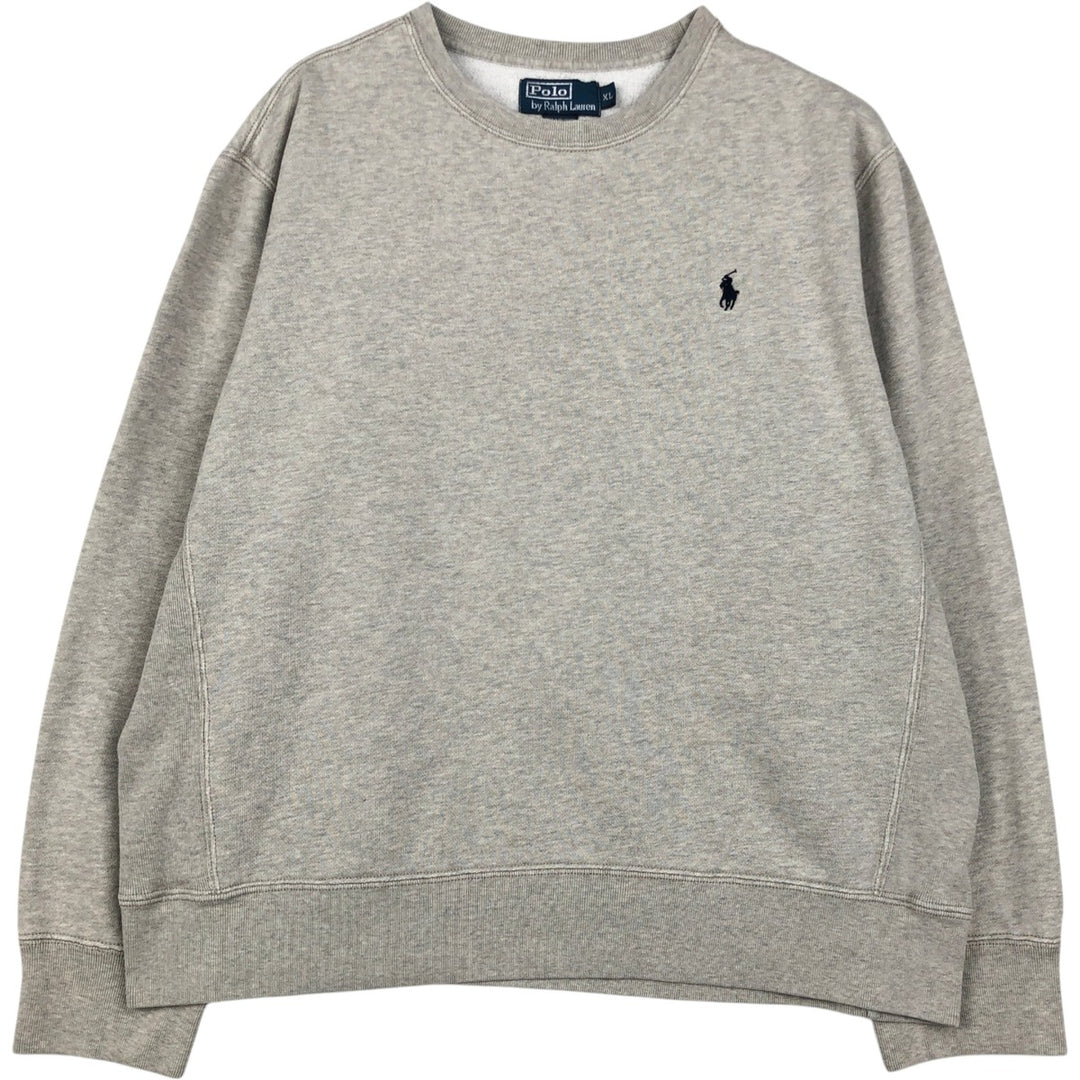 Ralph Lauren POLO by Ralph Lauren One Point Logo Sweatshirt Trainer Men's XL cotton gray type Vintage Second Hand