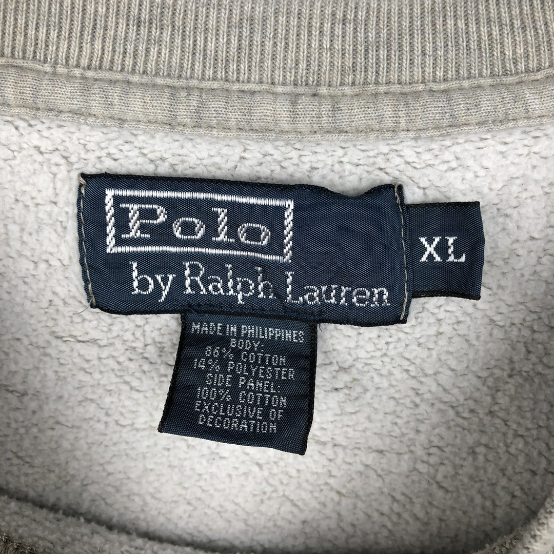 Ralph Lauren POLO by Ralph Lauren One Point Logo Sweatshirt Trainer Men's XL cotton gray type Vintage Second Hand