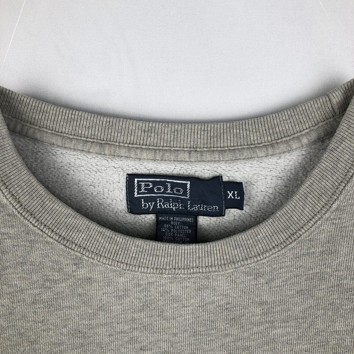 Ralph Lauren POLO by Ralph Lauren One Point Logo Sweatshirt Trainer Men's XL cotton gray type Vintage Second Hand