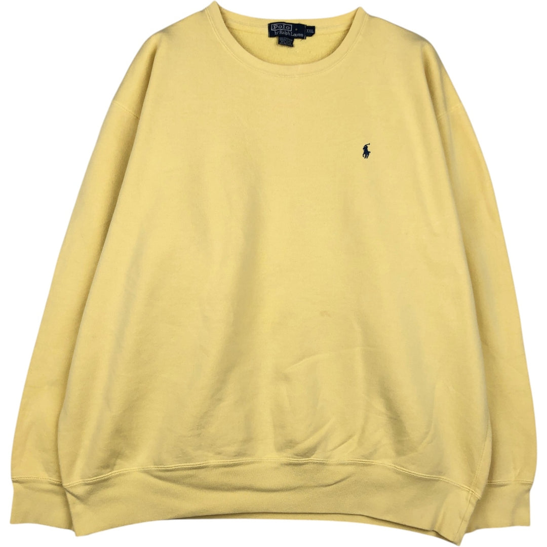 Ralph Lauren POLO by Ralph Lauren One-Point Logo Sweatshirt Long Sleeve cotton yellow type Vintage Second Hand