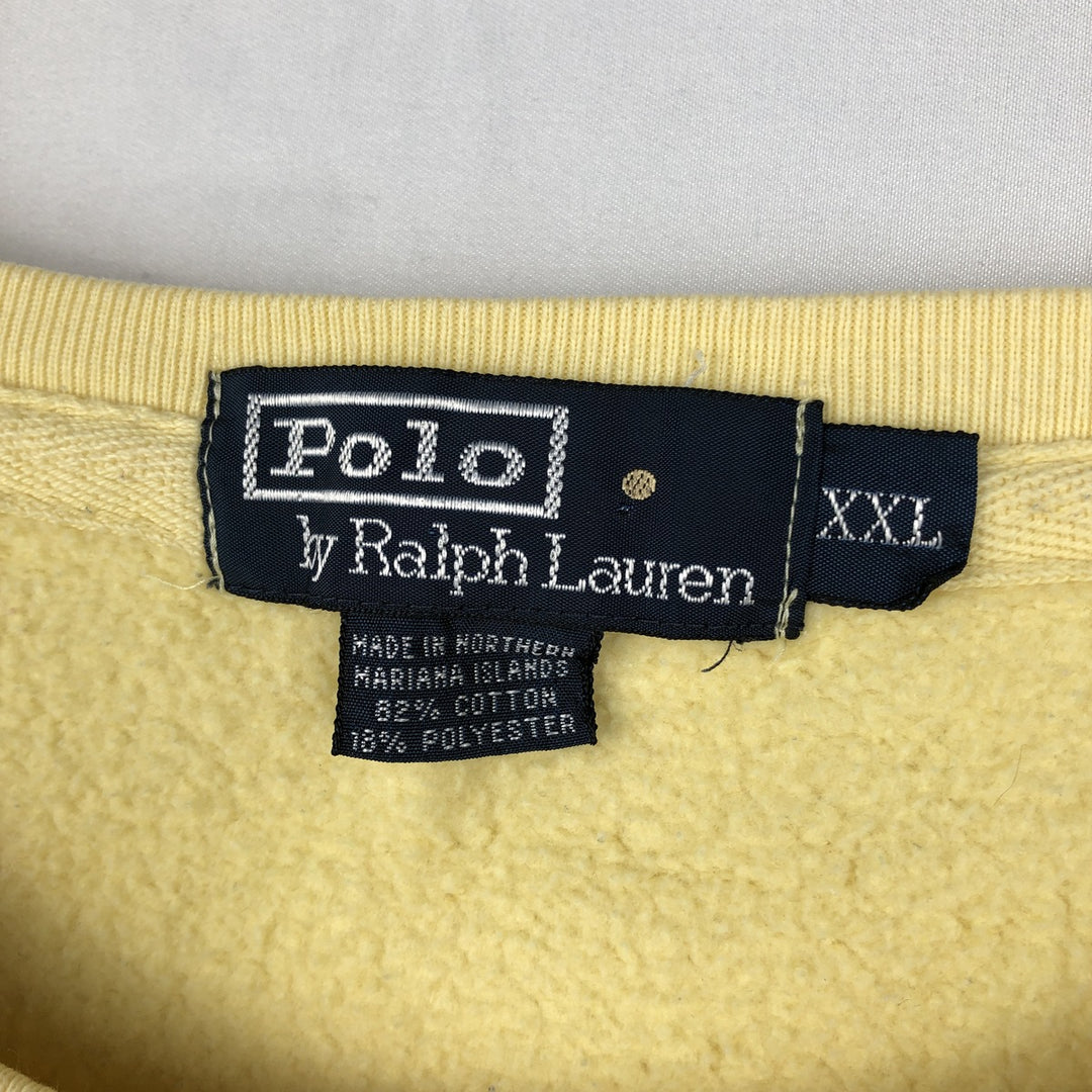 Ralph Lauren POLO by Ralph Lauren One-Point Logo Sweatshirt Long Sleeve cotton yellow type Vintage Second Hand