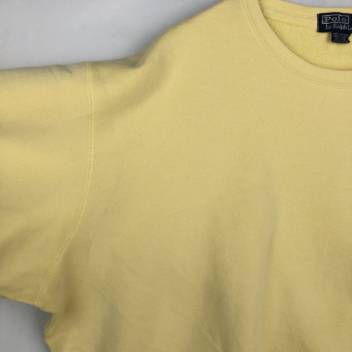 Ralph Lauren POLO by Ralph Lauren One-Point Logo Sweatshirt Long Sleeve cotton yellow type Vintage Second Hand