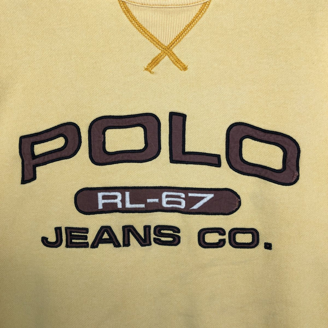Ralph Lauren POLO JEANS COMPANY RALPH LAUREN Logo Sweatshirt (Men's Size M) cotton yellow type Vintage Second Hand
