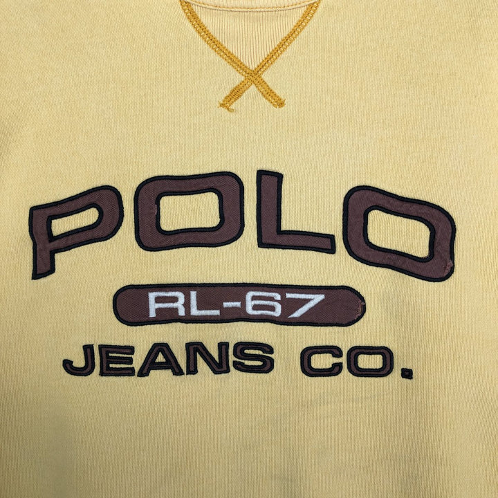Ralph Lauren POLO JEANS COMPANY RALPH LAUREN Logo Sweatshirt (Men's Size M) cotton yellow type Vintage Second Hand