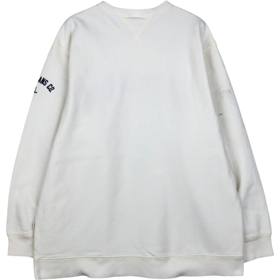 Ralph Lauren R.LAUREN POLO JEANS COMPANY Logo Sweatshirt (Men's Size XL) cotton pale white type Vintage Second Hand