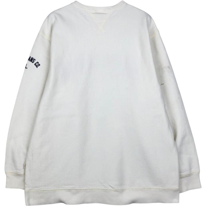 Ralph Lauren R.LAUREN POLO JEANS COMPANY Logo Sweatshirt (Men's Size XL) cotton pale white type Vintage Second Hand