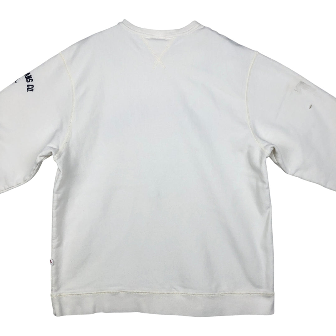 Ralph Lauren R.LAUREN POLO JEANS COMPANY Logo Sweatshirt (Men's Size XL) cotton pale white type Vintage Second Hand