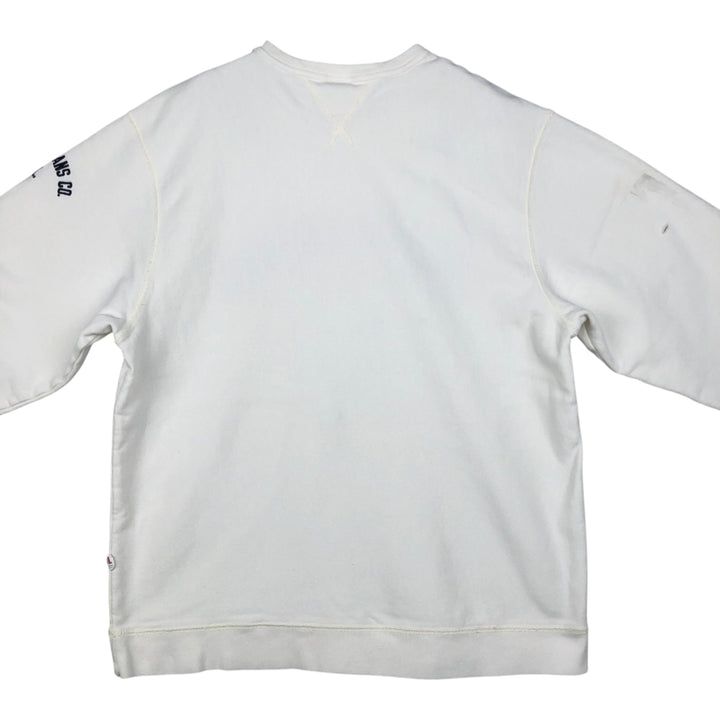 Ralph Lauren R.LAUREN POLO JEANS COMPANY Logo Sweatshirt (Men's Size XL) cotton pale white type Vintage Second Hand
