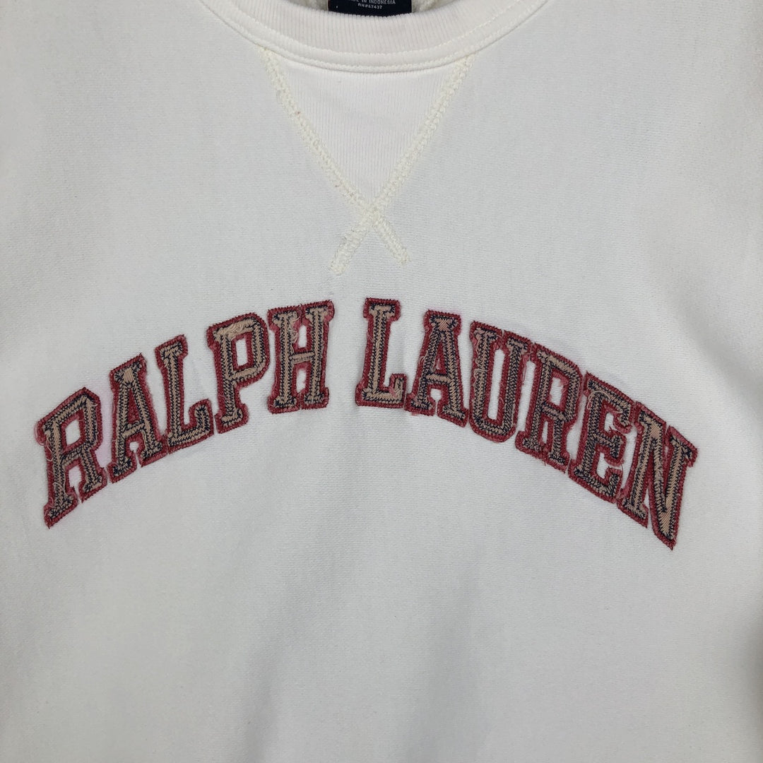 Ralph Lauren R.LAUREN POLO JEANS COMPANY Logo Sweatshirt (Men's Size XL) cotton pale white type Vintage Second Hand