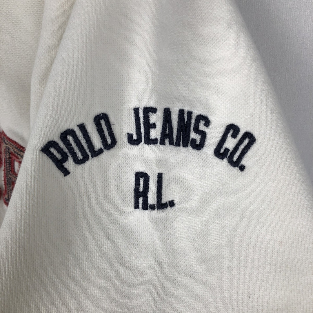 Ralph Lauren R.LAUREN POLO JEANS COMPANY Logo Sweatshirt (Men's Size XL) cotton pale white type Vintage Second Hand