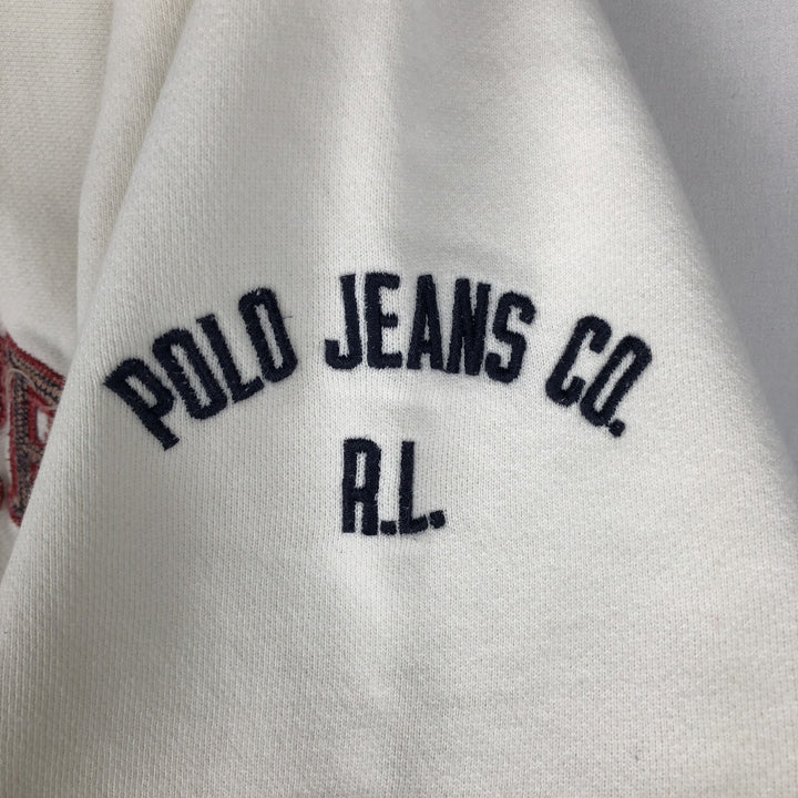 Ralph Lauren R.LAUREN POLO JEANS COMPANY Logo Sweatshirt (Men's Size XL) cotton pale white type Vintage Second Hand