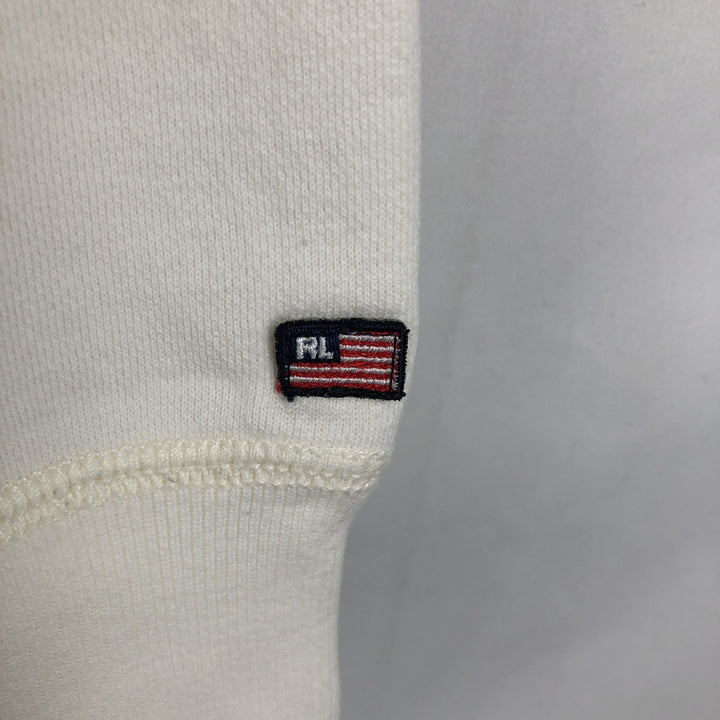 Ralph Lauren R.LAUREN POLO JEANS COMPANY Logo Sweatshirt (Men's Size XL) cotton pale white type Vintage Second Hand