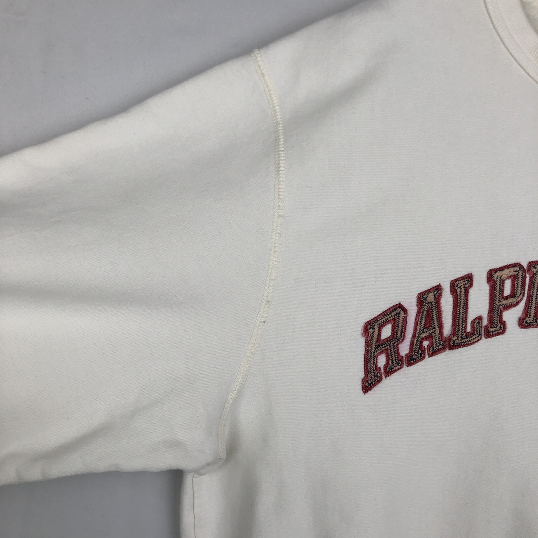 Ralph Lauren R.LAUREN POLO JEANS COMPANY Logo Sweatshirt (Men's Size XL) cotton pale white type Vintage Second Hand