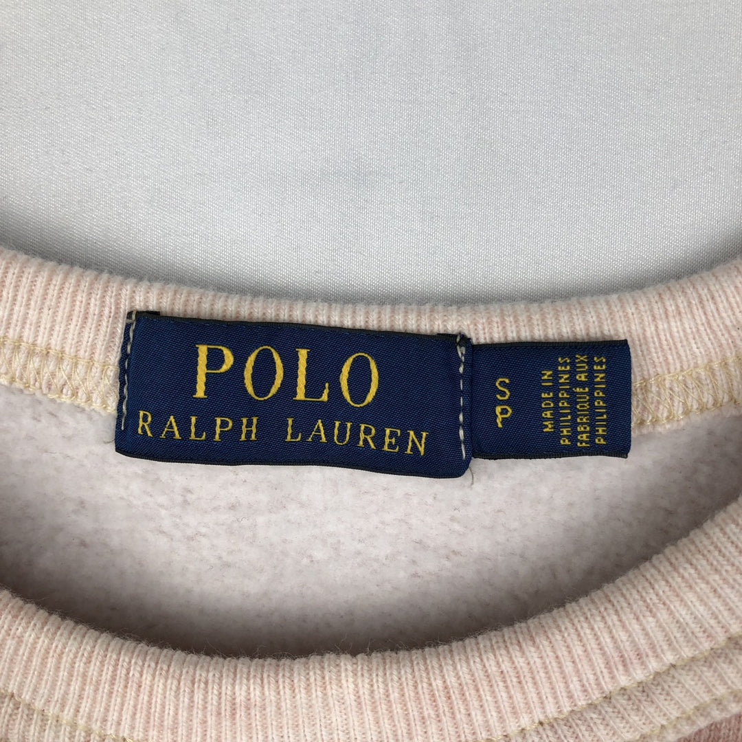 Ralph Lauren POLO RALPH LAUREN Two-tone Print Sweatshirt (Men's Size S) cotton coral Vintage Second Hand