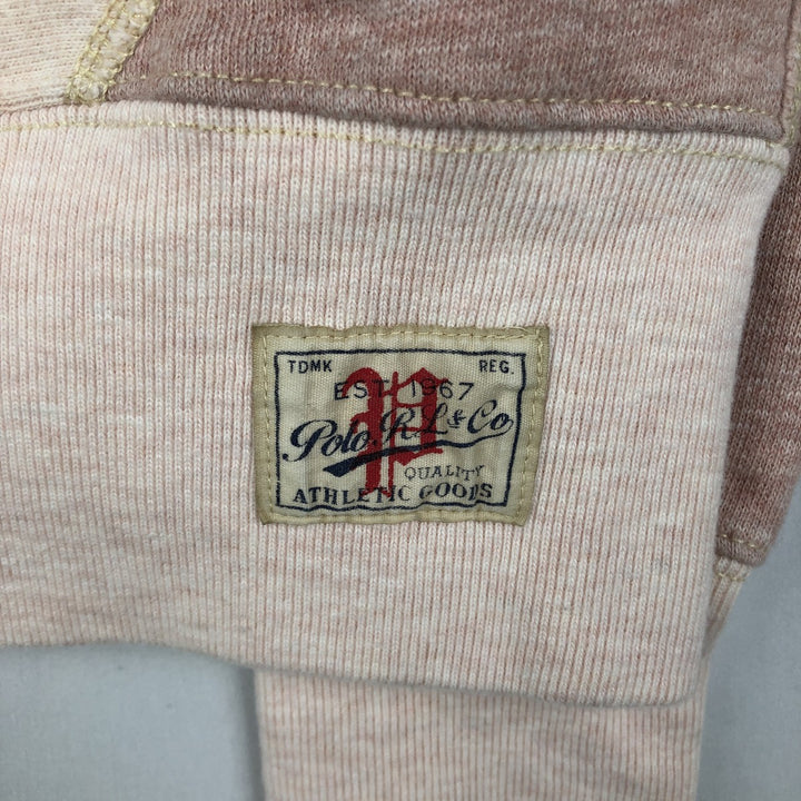 Ralph Lauren POLO RALPH LAUREN Two-tone Print Sweatshirt (Men's Size S) cotton coral Vintage Second Hand